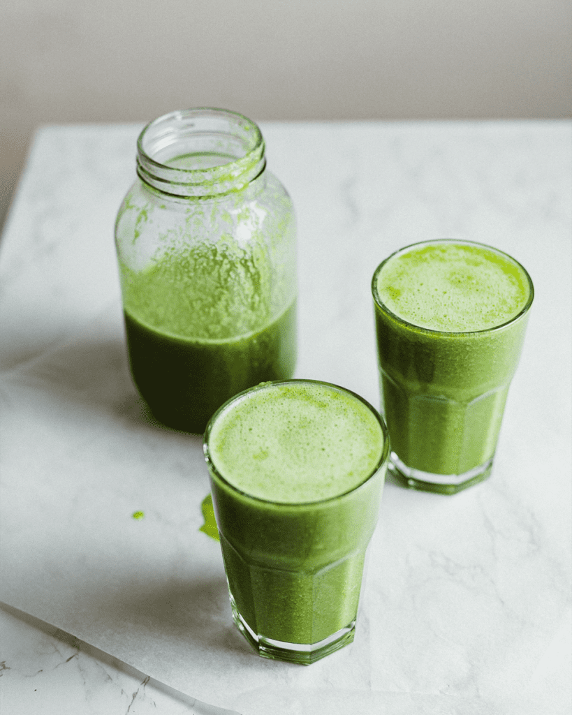 healthy smoothie blended from kale